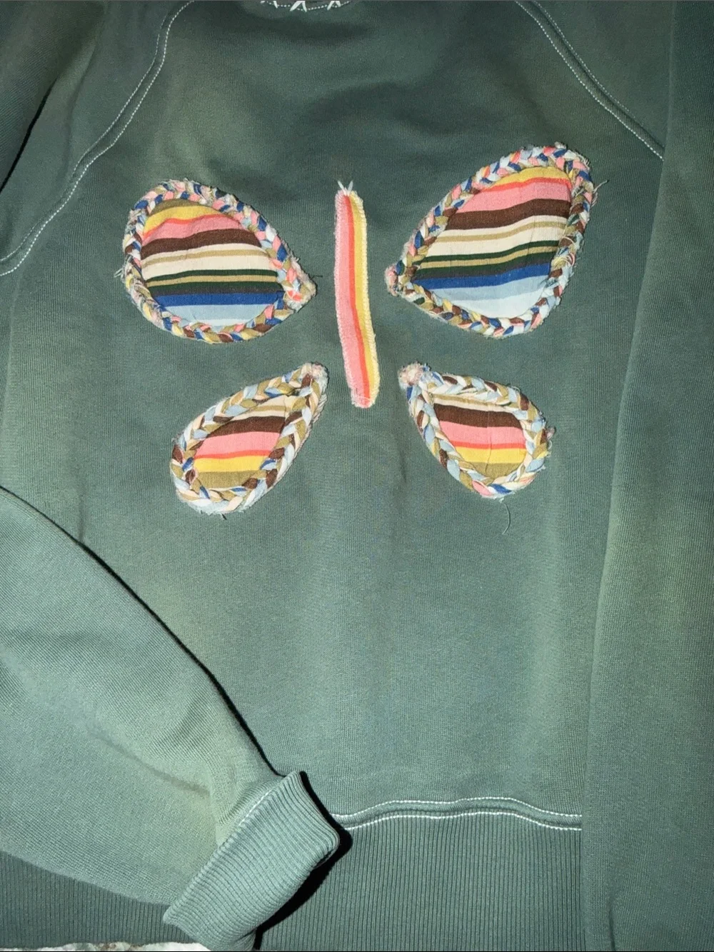 Free People Patchwork Butterfly Sweatshirt